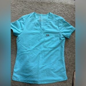 Neon Blue Figs Catarina Scrub Top XS